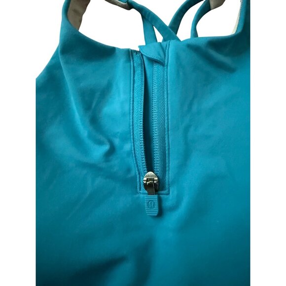 Lululemon Energy High Neck Longline Zip Bra Sz 4 Hawaiian Blue NWT Discontinued - Picture 7 of 16
